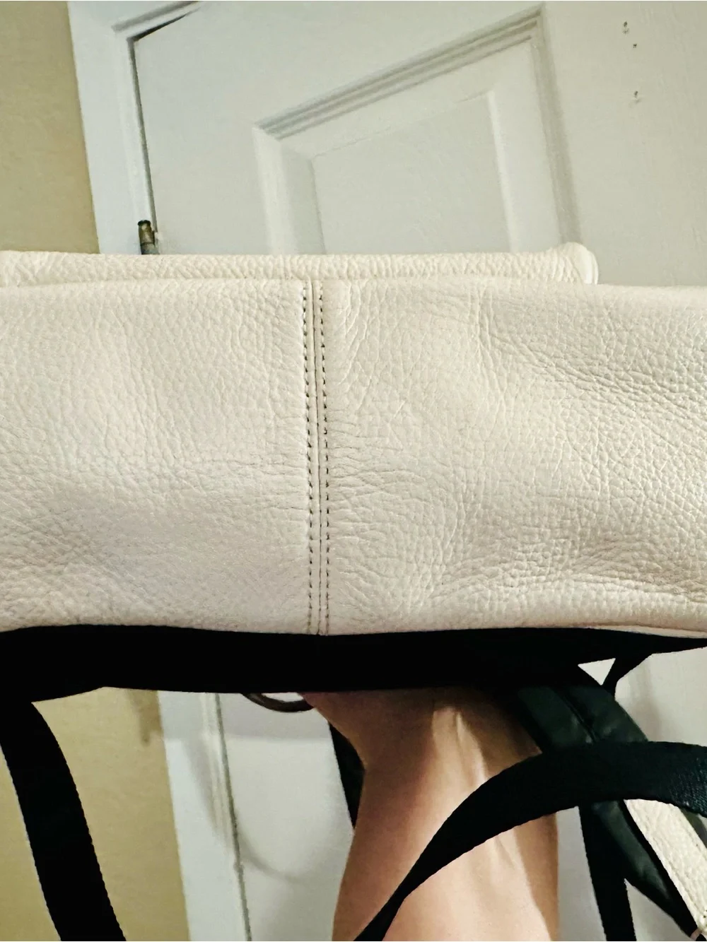 Coach Tan Signature Canvas Backpack with White Leather Front Pocket